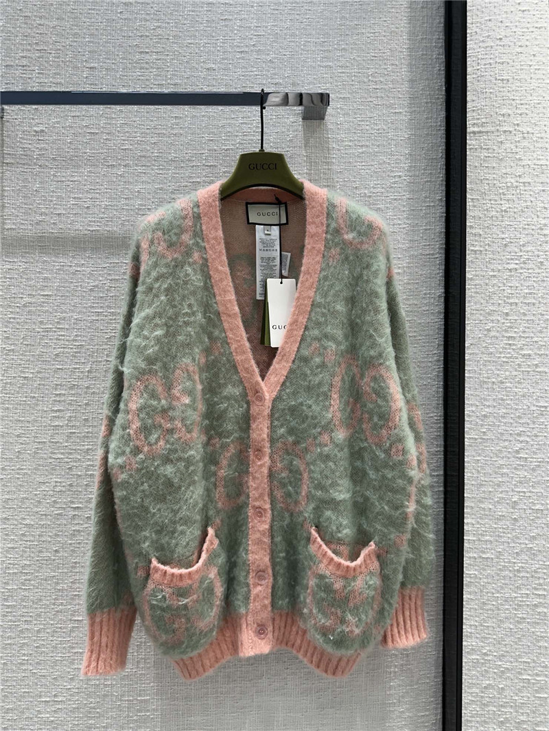Gvc*1 gg pink mohair cardigan jacket