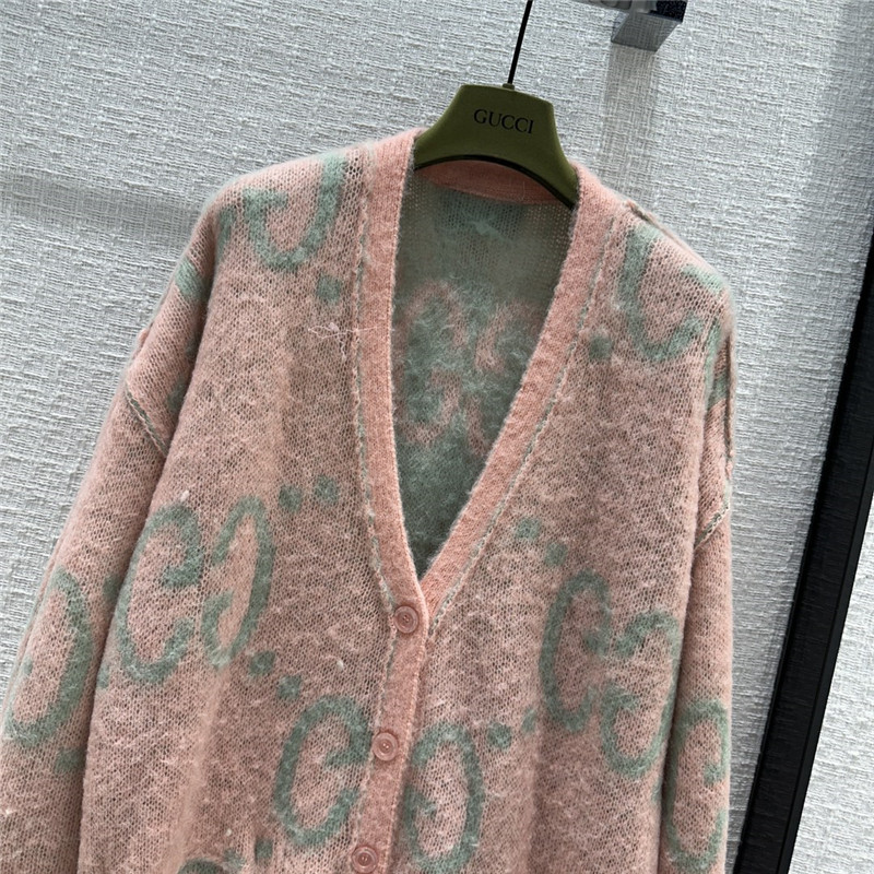 Gvc*1 gg pink mohair cardigan jacket