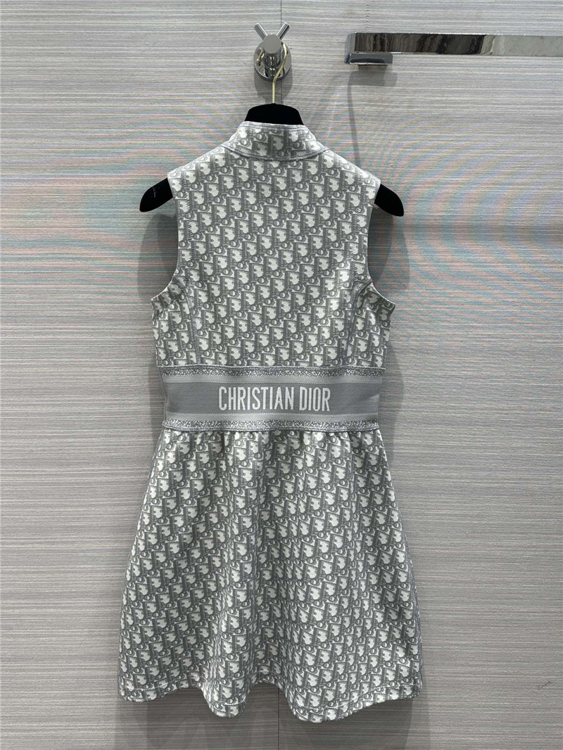 D10r grey sleeveless logo print dress