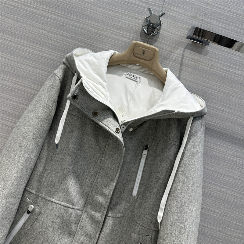 BC Light Gray Wool Down Jacket
