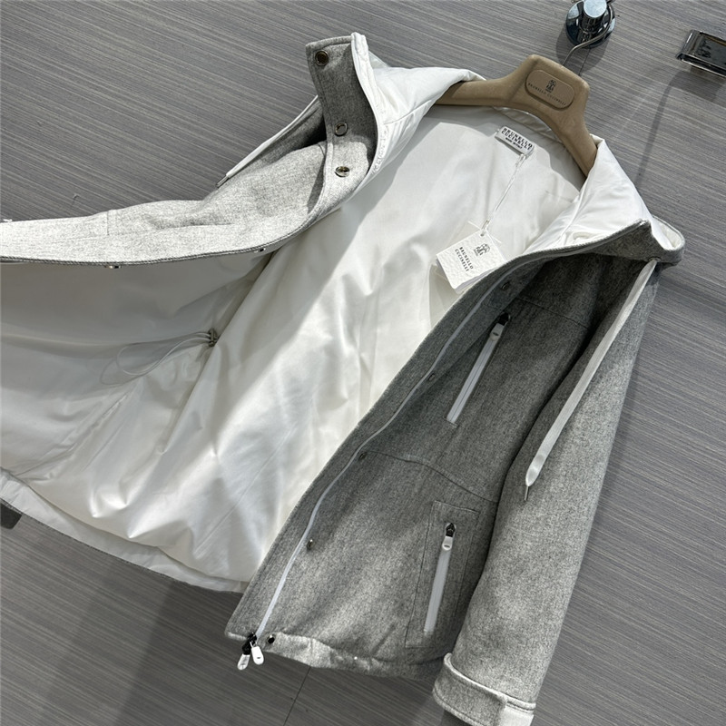 BC Light Gray Wool Down Jacket