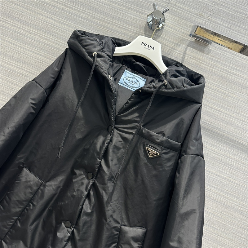 Pra*a regenerated nylon series large cotton jacket