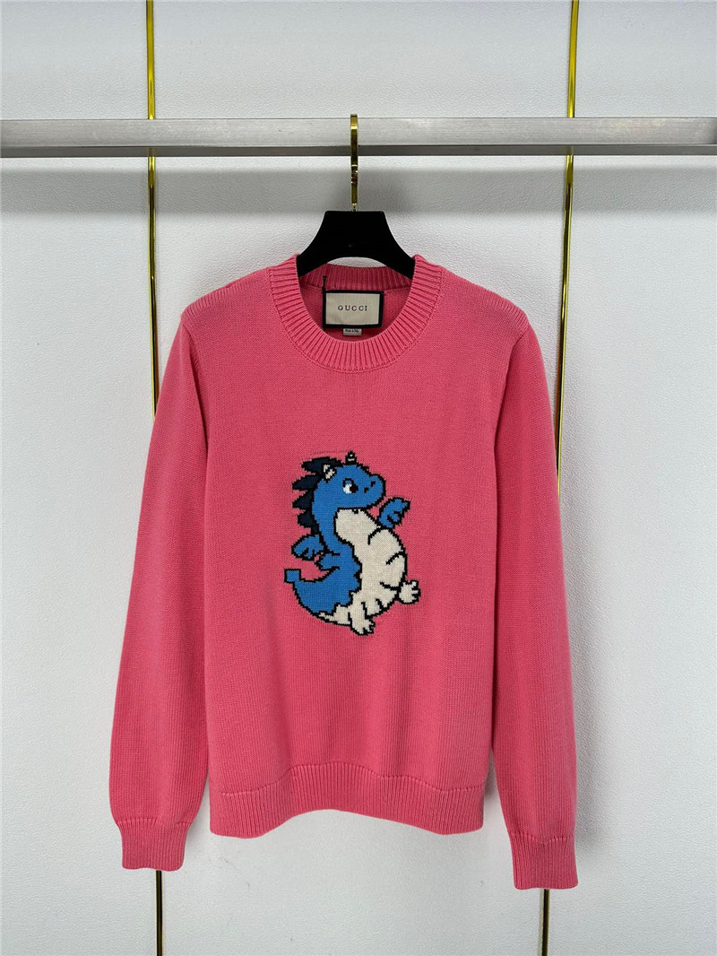 Gvc*1 pink dragon appliqu¨¦ sweater