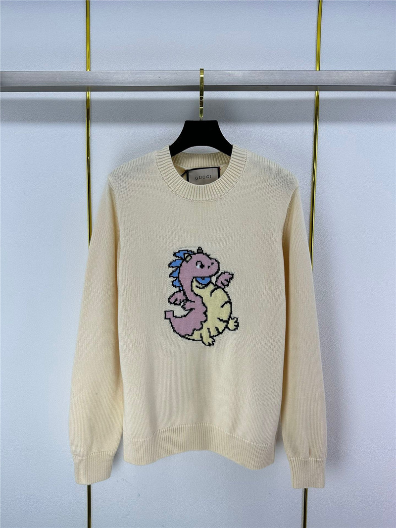 Gvc*1 off-white dragon appliqu¨¦ sweater