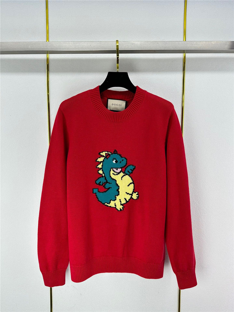 Gvc*1 red dragon appliqu¨¦ sweater