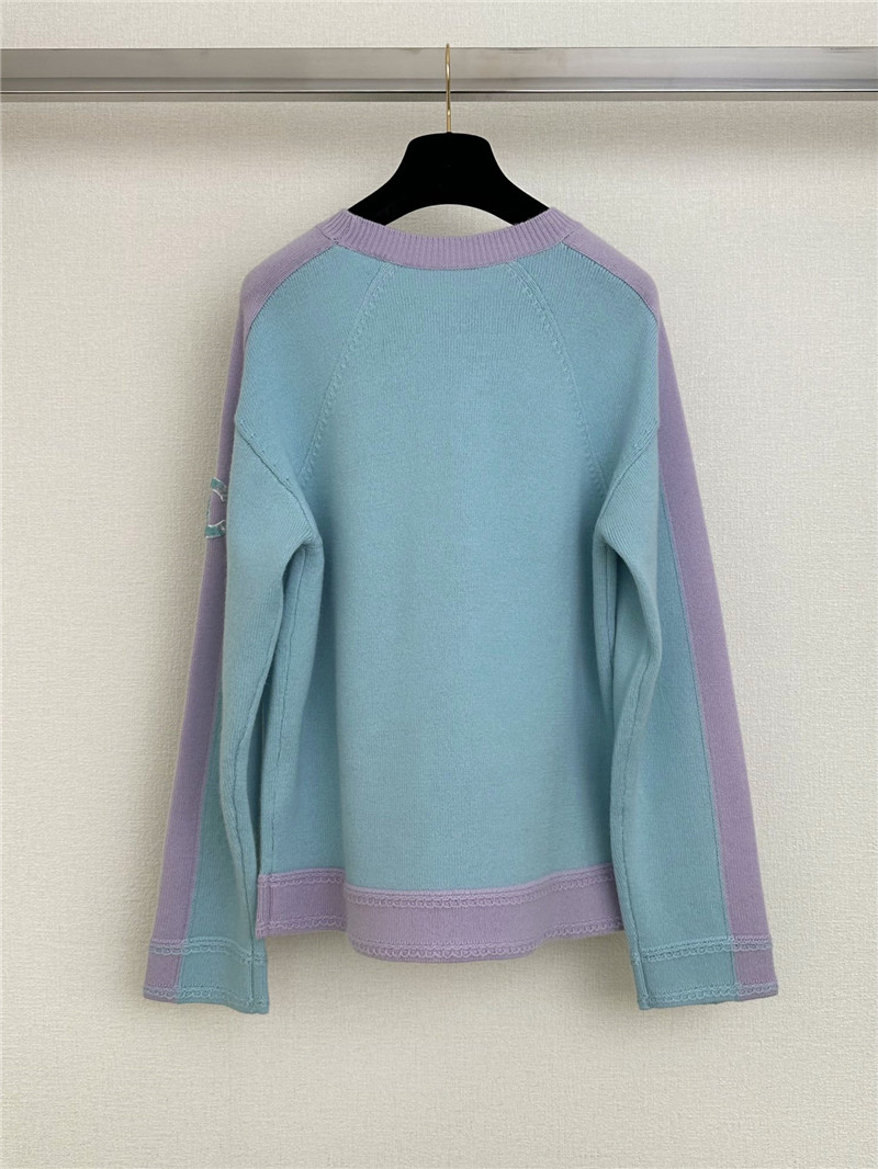 Ch**el color block pullover logo sweater