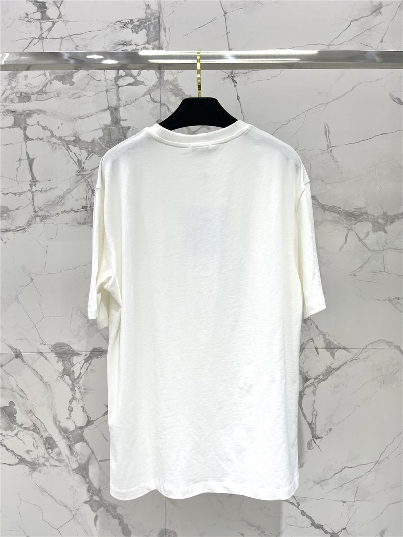 Ch**el pure cotton double c letter loose t-shirt