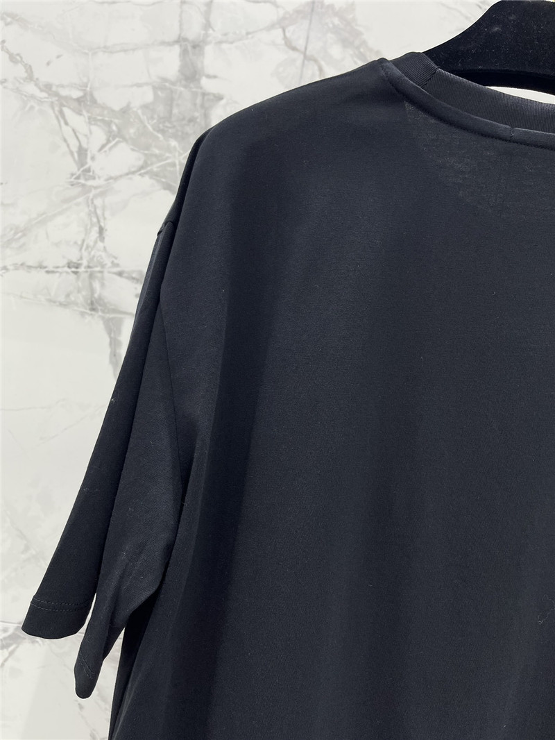 Ch**el pure cotton double c letter loose t-shirt