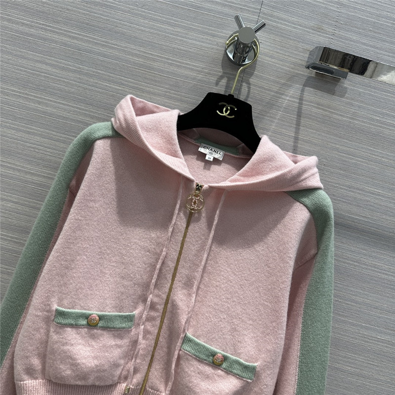 Gvc*1 hooded zipper cashmere mini jacket