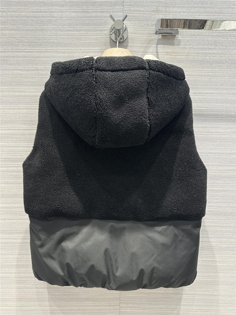 BC wool patchwork design vest down jacket