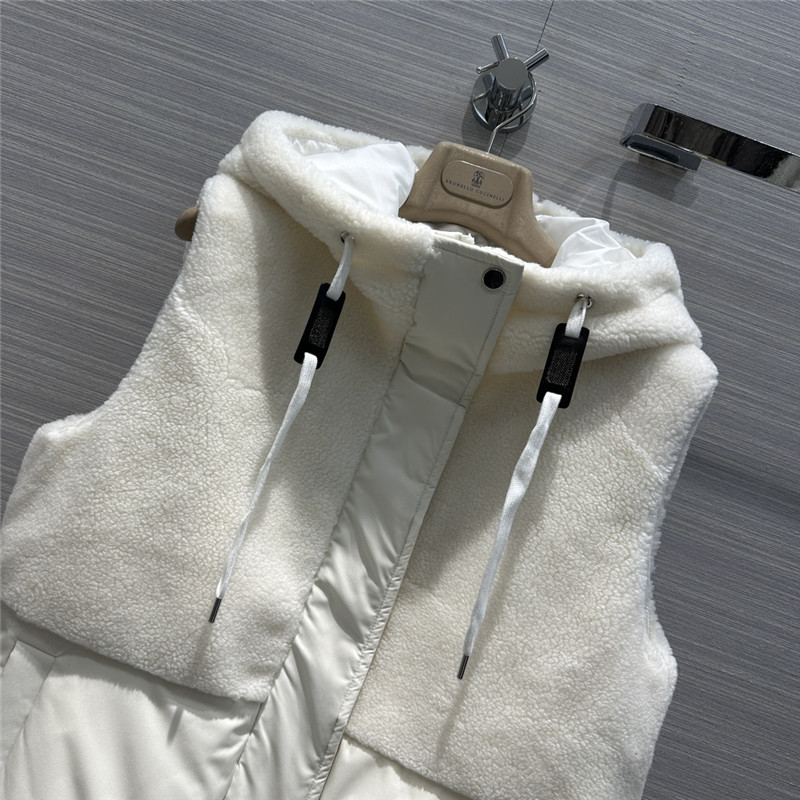 BC wool patchwork design vest down jacket