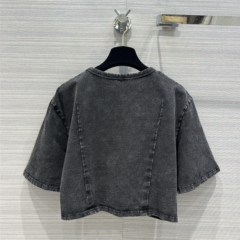 Gucci star silver silk special yarn knitted slim top