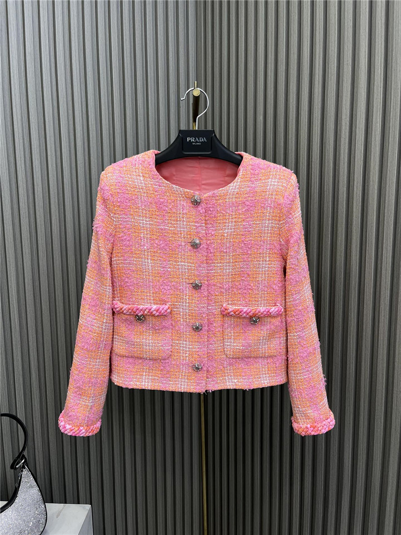 Ch**el round neck colorful slub jacket