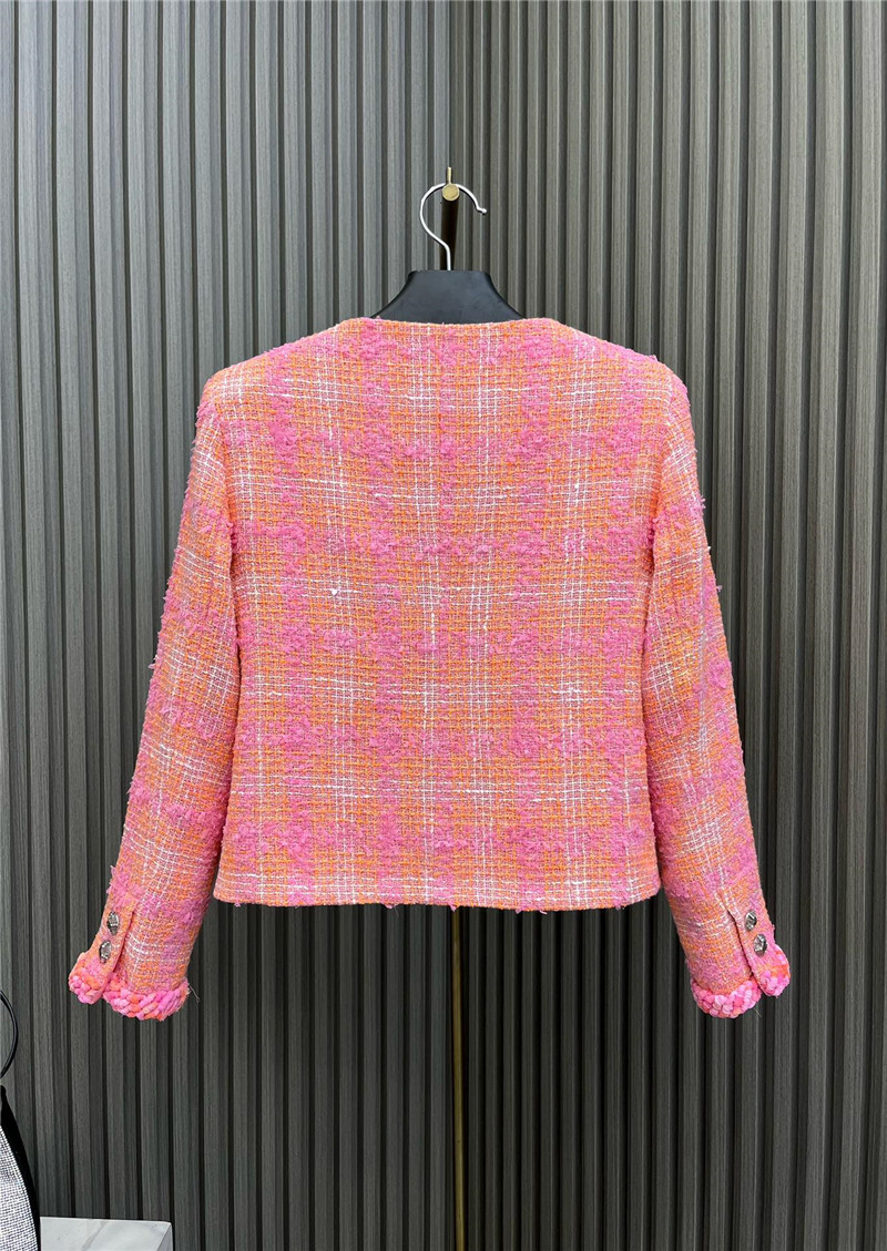 Ch**el round neck colorful slub jacket