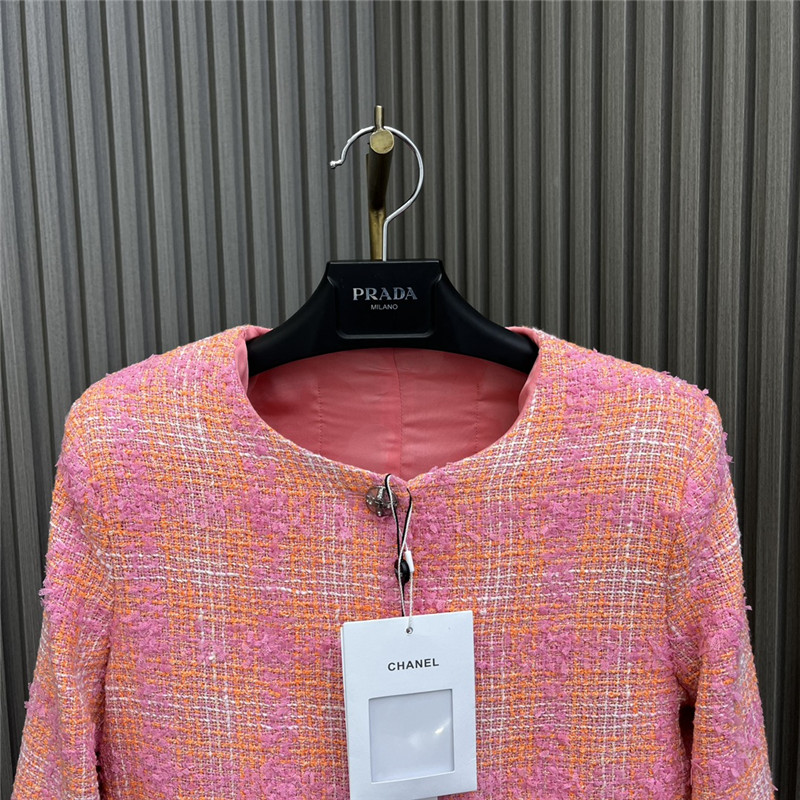 Ch**el round neck colorful slub jacket