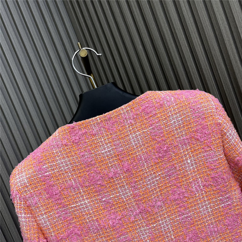 Ch**el round neck colorful slub jacket