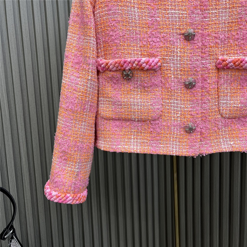 Ch**el round neck colorful slub jacket