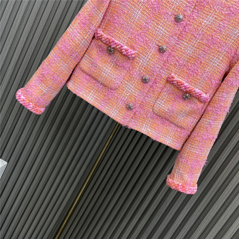 Ch**el round neck colorful slub jacket