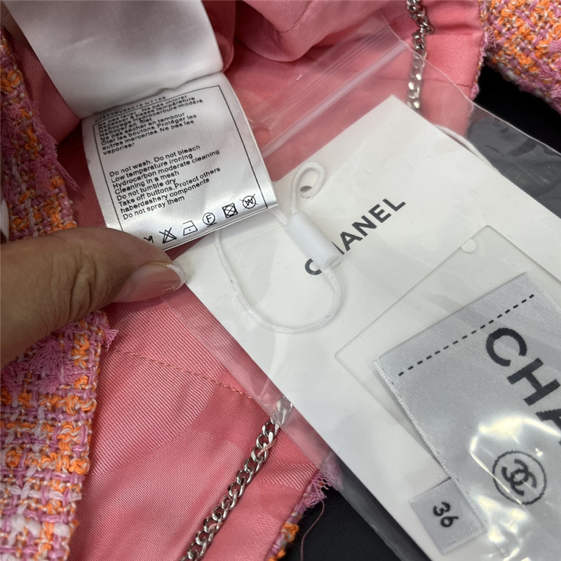 Ch**el round neck colorful slub jacket