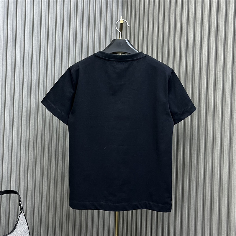 Ch**el round neck rhinestone embroidered t-shirt