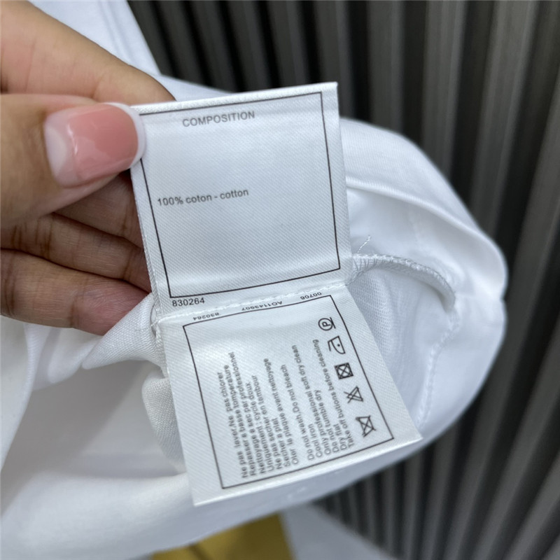 Ch**el round neck rhinestone embroidered t-shirt