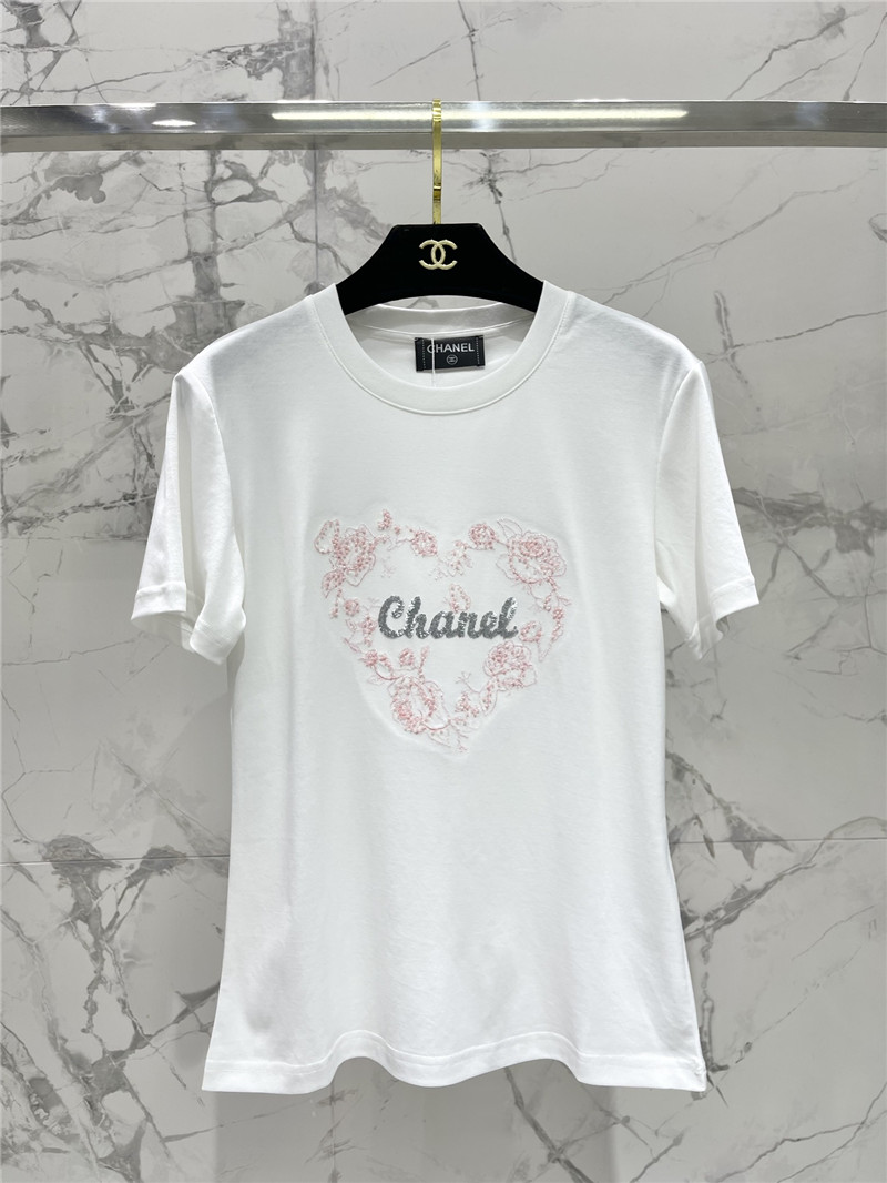 Ch**el colorblock embellished short-sleeved t-shirt