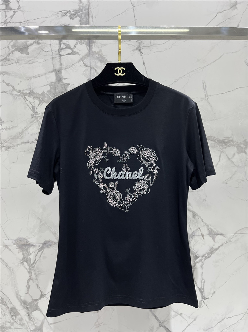 Ch**el colorblock embellished short-sleeved t-shirt