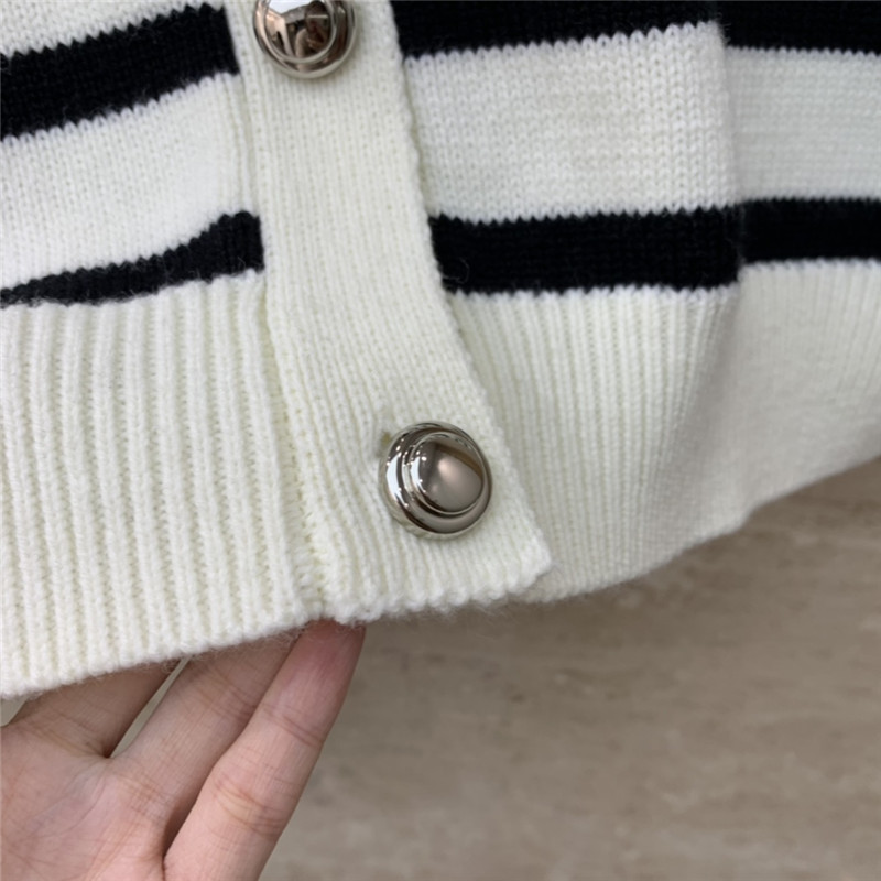 Miu Miu Navy Shawl Striped Cardigan