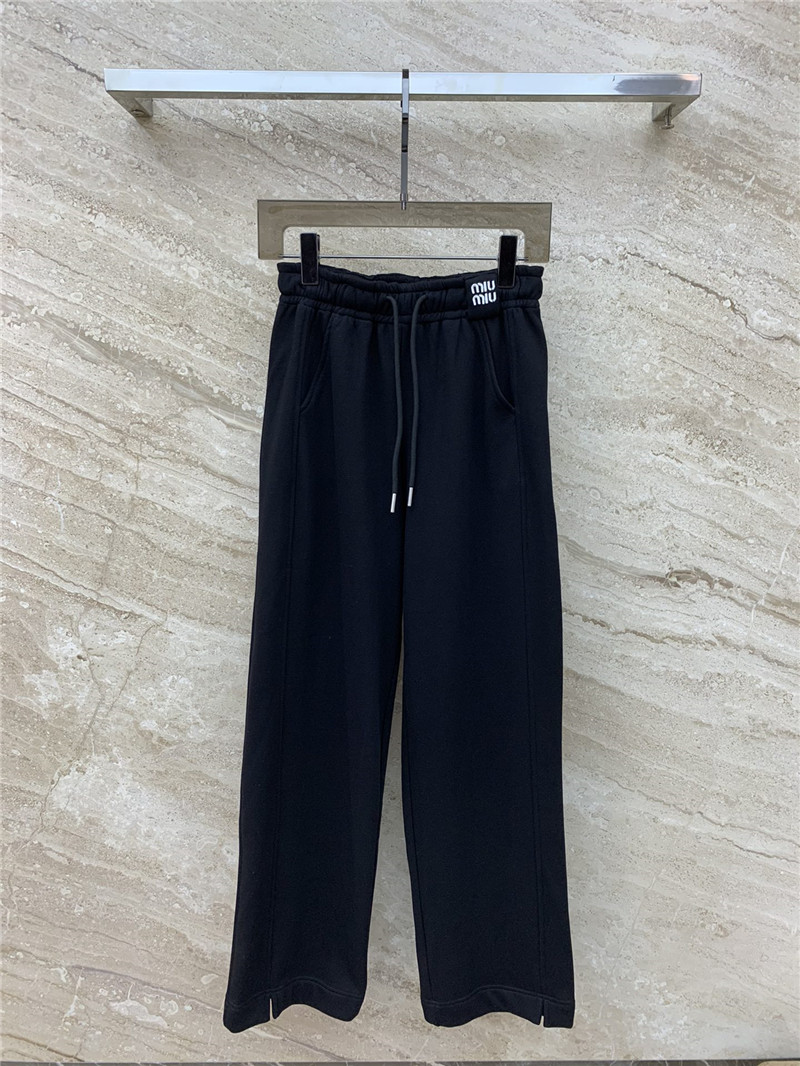 M1um1u elastic drawstring fleece casual pants