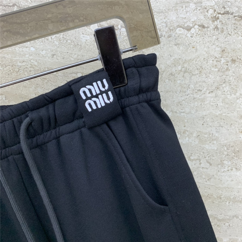 M1um1u elastic drawstring fleece casual pants