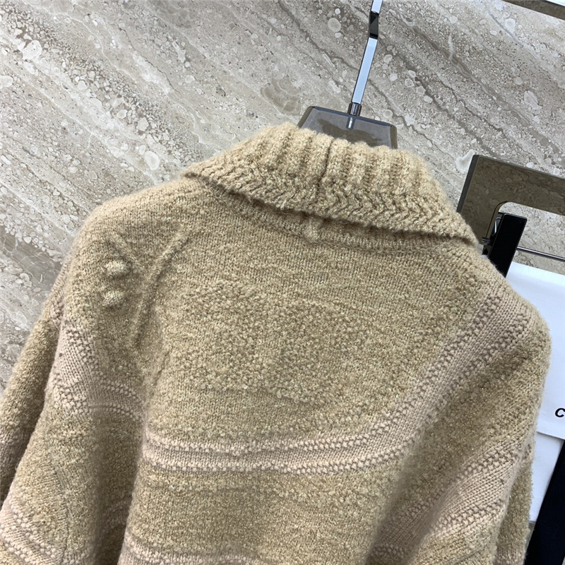 Ch**el coco neige lace-up heavy cardigan jacket