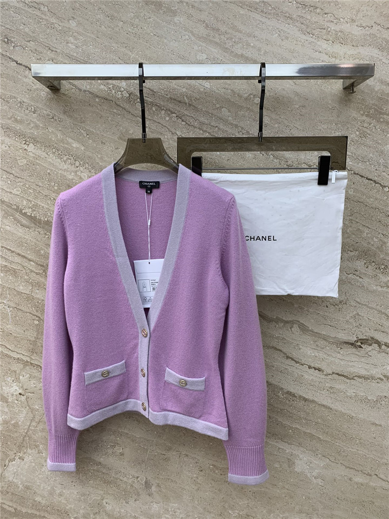 Ch**el macaron color cardigan in purple