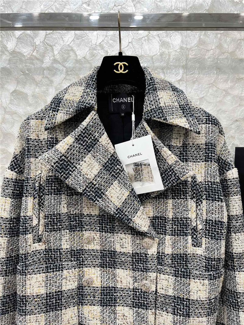 Ch**el plaid short lapel jacket