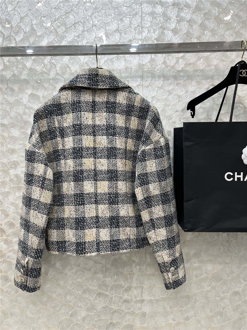Ch**el plaid short lapel jacket