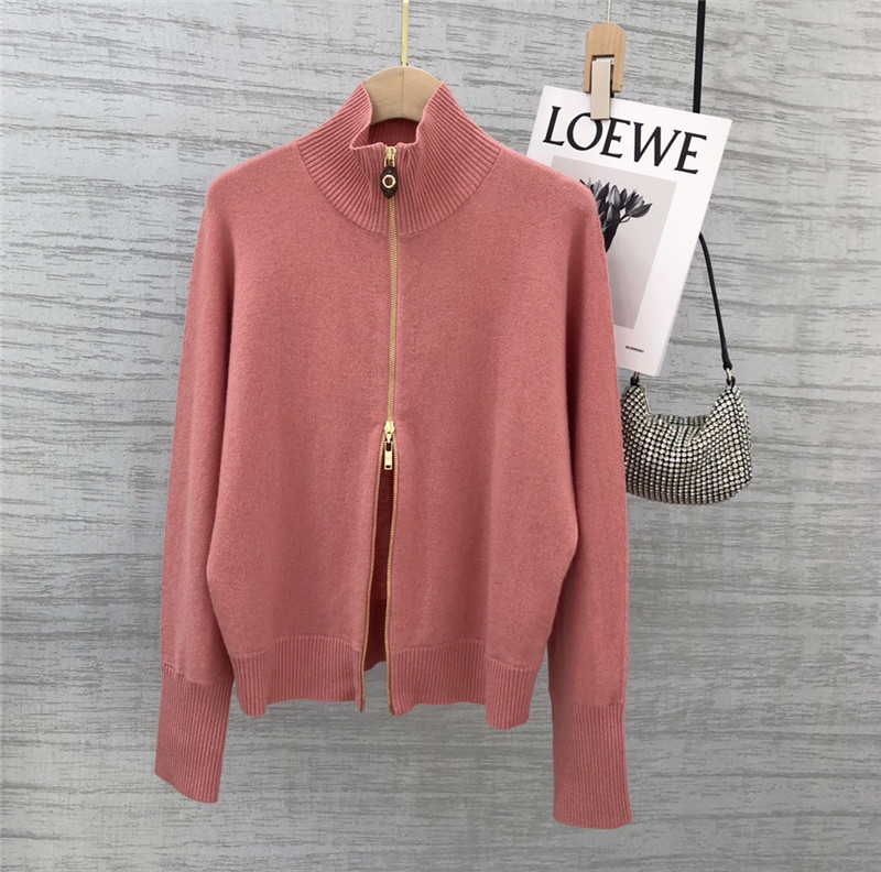 l0vis Vvtt0n zip cashmere cardigan in pink