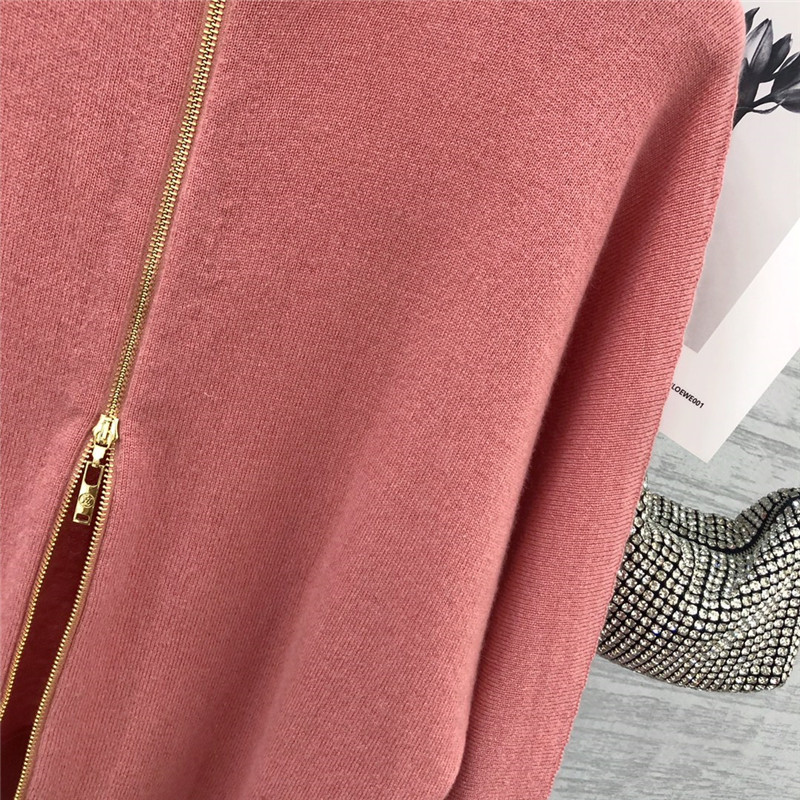 l0vis Vvtt0n zip cashmere cardigan in pink