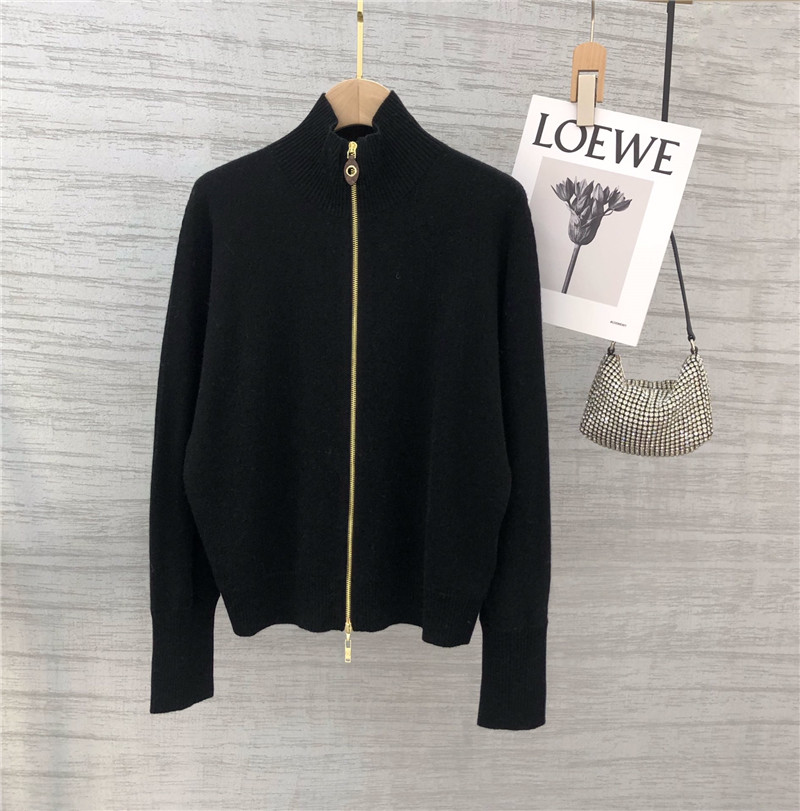 l0vis Vvtt0n zip cashmere cardigan in navy