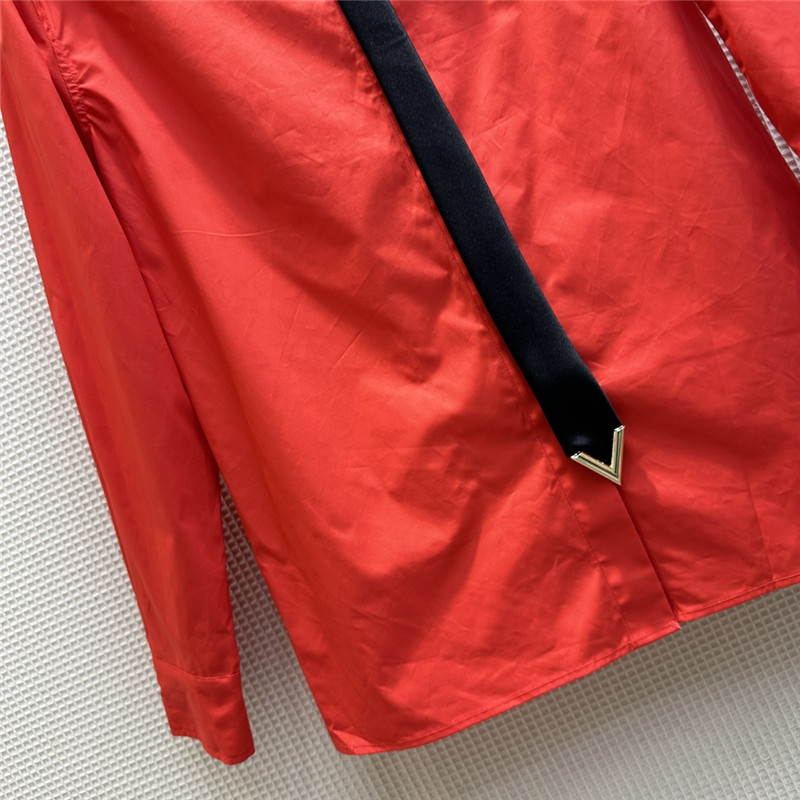 Va1e*ntin0 v-shaped metal button tie embellished shirt