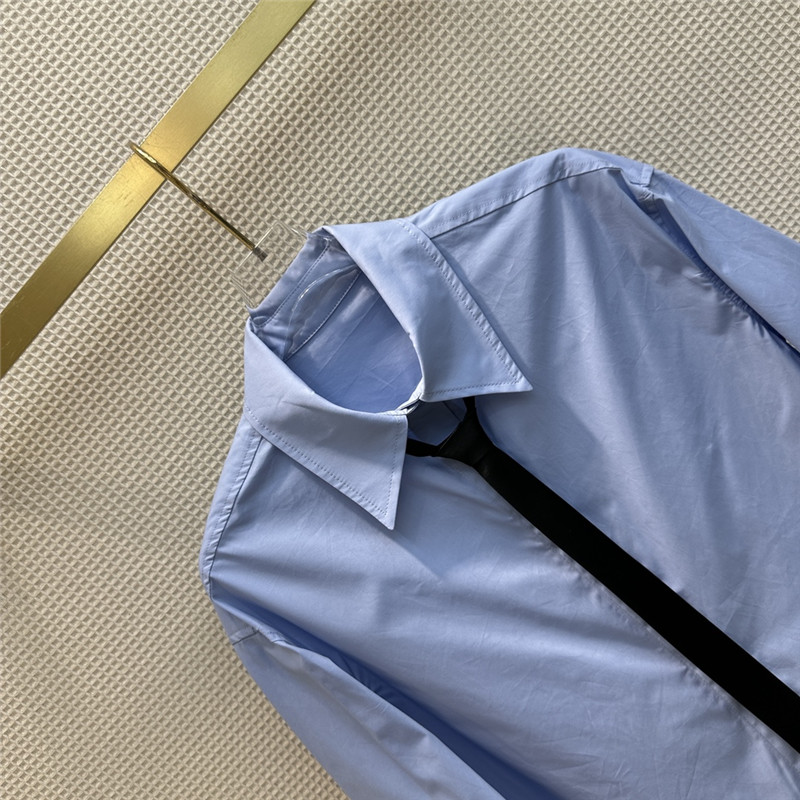 Va1e*ntin0 v-shaped metal button tie embellished shirt