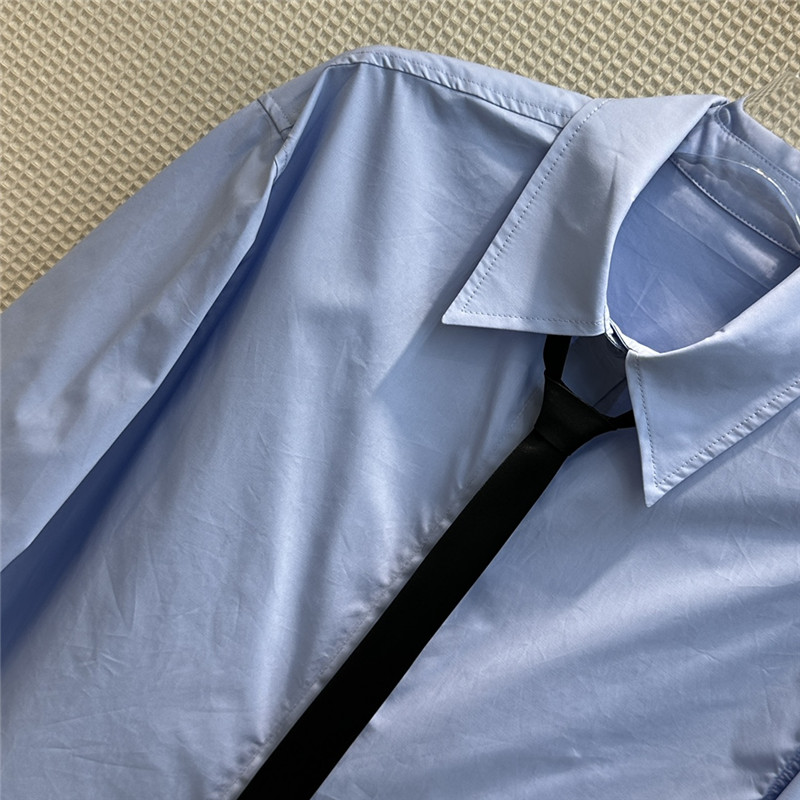 Va1e*ntin0 v-shaped metal button tie embellished shirt