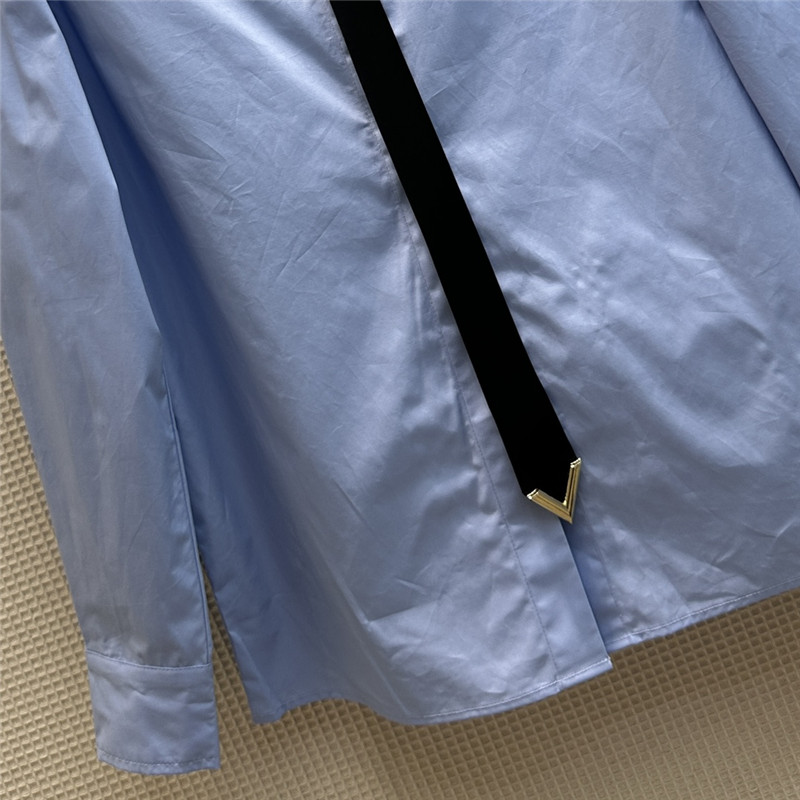 Va1e*ntin0 v-shaped metal button tie embellished shirt