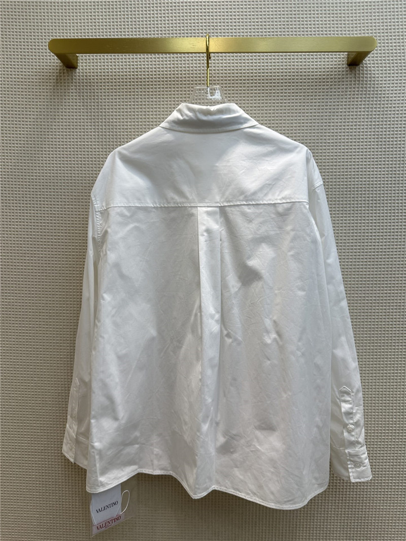 Va1e*ntin0 v-shaped metal button tie embellished shirt