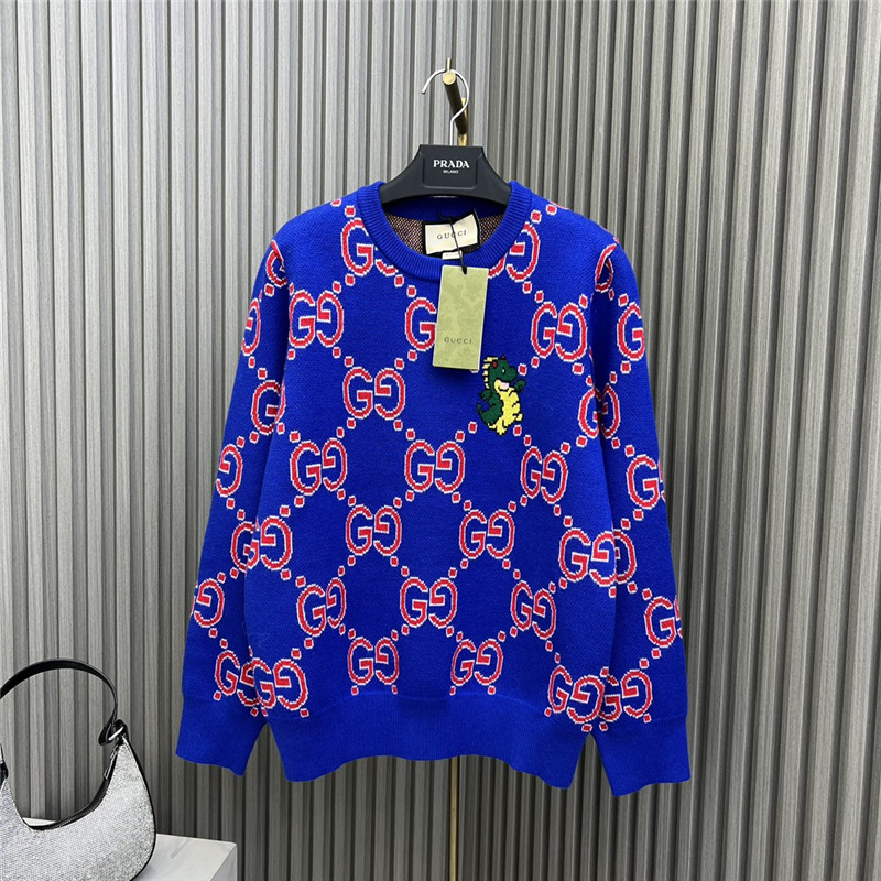 Gvc*1 logo embroidered jacquard sweater