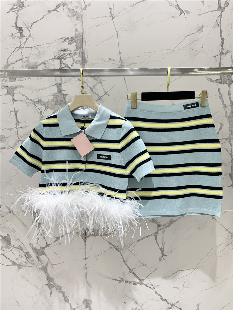 Miu Miu Striped Knitted Suit