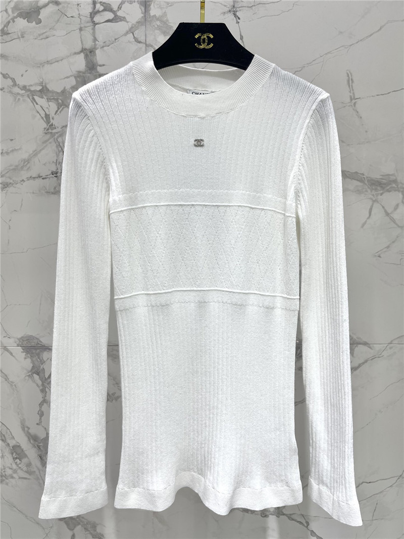 Ch**el logo patchwork knitted sweater