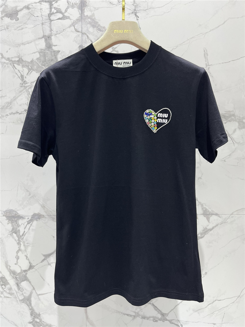 m1um1u new love color D1am0nd short-sleeved t-shirt