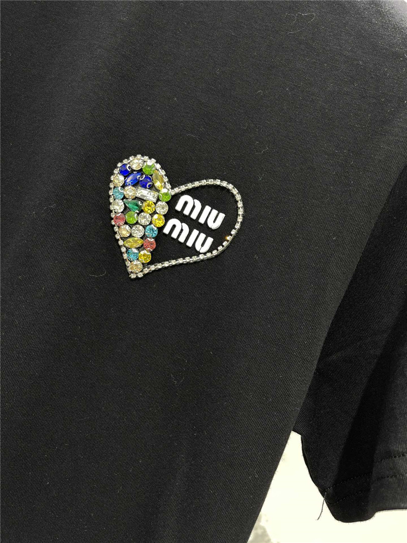 m1um1u new love color D1am0nd short-sleeved t-shirt