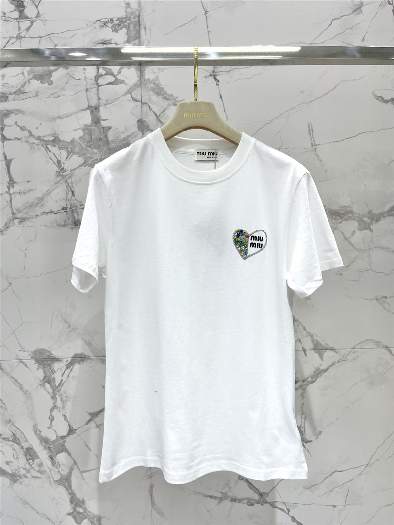 m1um1u new love color D1am0nd short-sleeved t-shirt