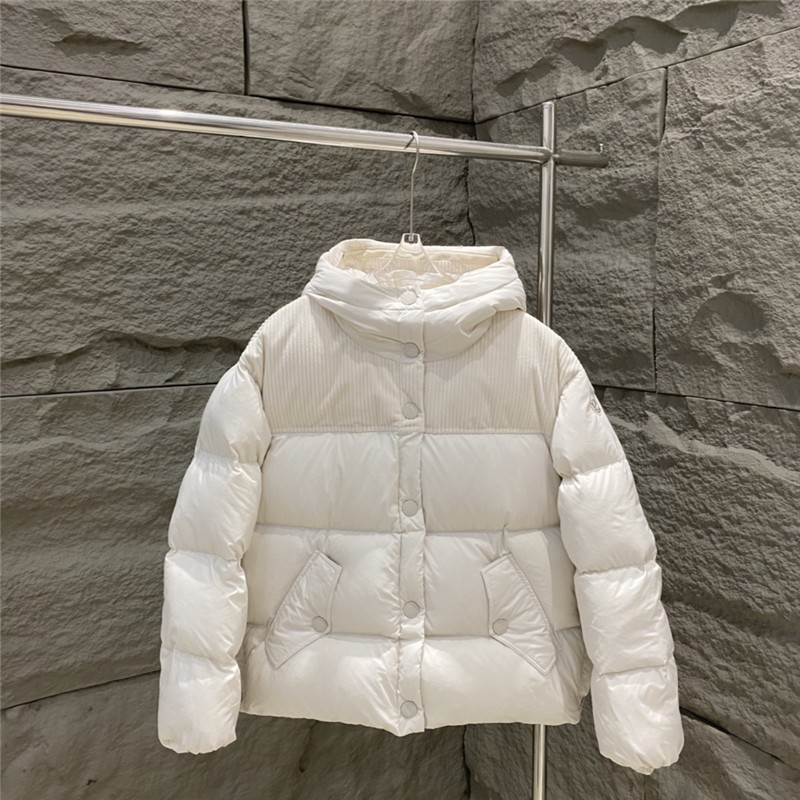 Moncler corduroy patchwork down jacket