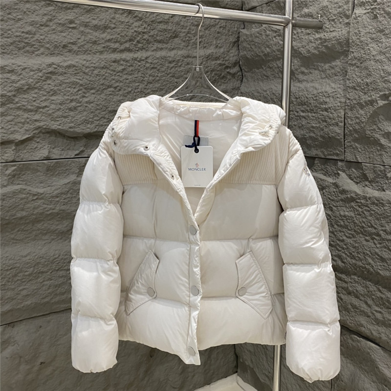 Moncler corduroy patchwork down jacket